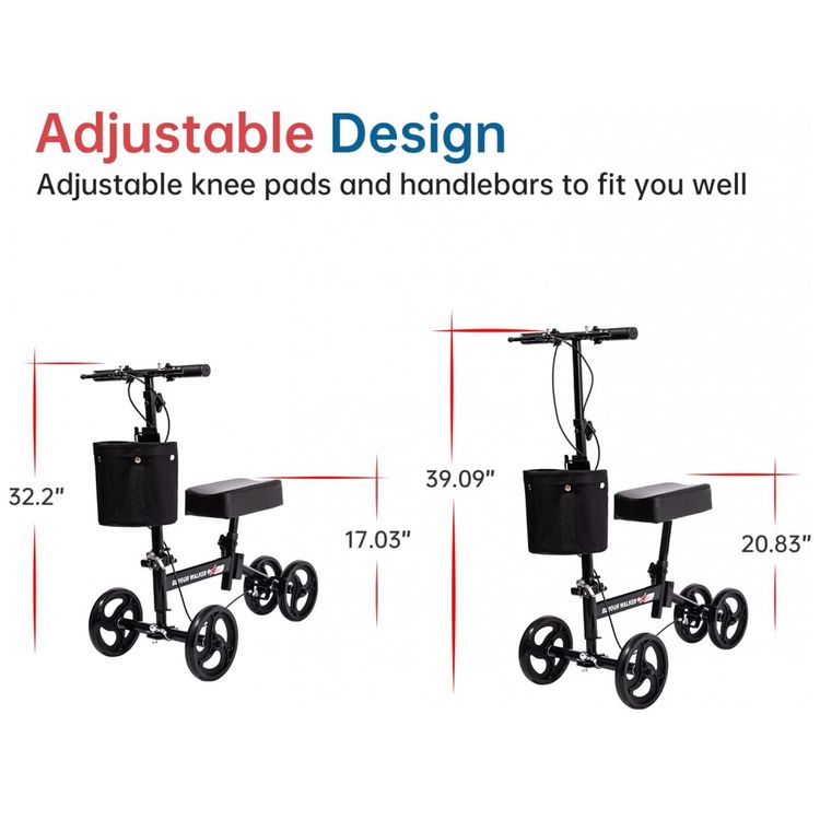 BEYOUR-WALKER-Knee-Scooter-with-Basket-Dual-Braking-System-foto-1