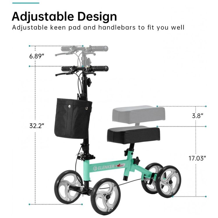ELENKER-Knee-Scooter-with-Basket-Dual-Braking-System-for-foto-1