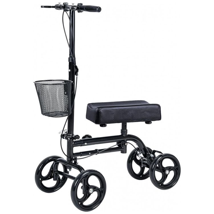 Andador-4-Rodas-Dobravel-com-Cesta-e-Apoio-para-Joelho-Ideal-foto-0