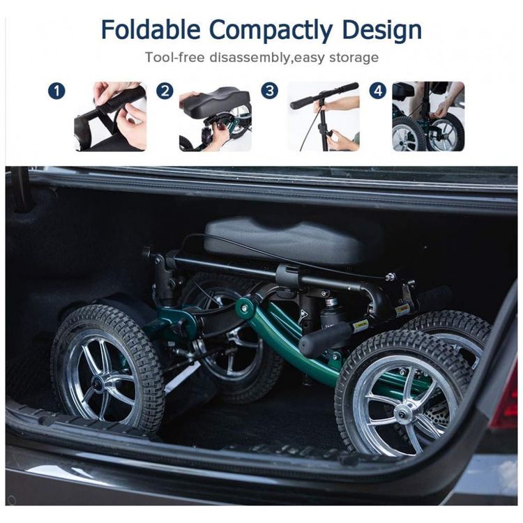 Andador-4-Rodas-Dobravel-com-Cesta-e-Apoio-para-Joelho-Ideal-foto-4