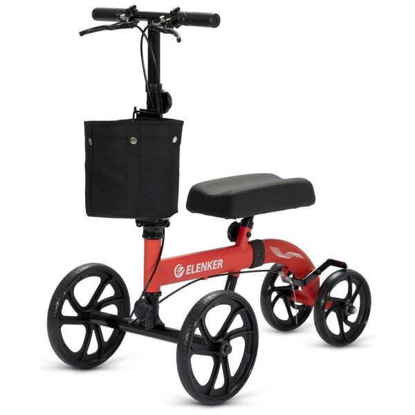 Andador-4-Rodas-Dobravel-com-Cesta-e-Apoio-para-Joelho-Ideal-foto-0