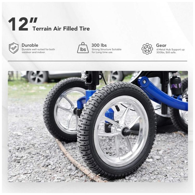 Andador-4-Rodas-Dobravel-com-Cesta-e-Apoio-para-Joelho-Ideal-foto-1