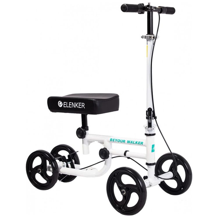 Andador-4-Rodas-Dobravel-com-Cesta-e-Apoio-para-Joelho-Ideal-foto-0
