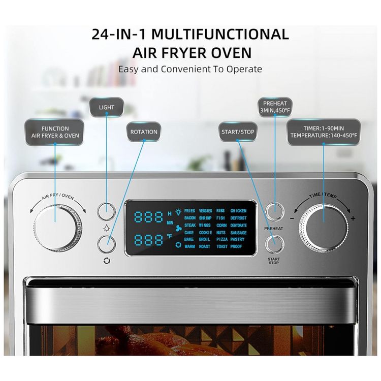 Forno-Eletrico-de-Bancada-26.5L-24-em-1-Multifuncoes-com-foto-4