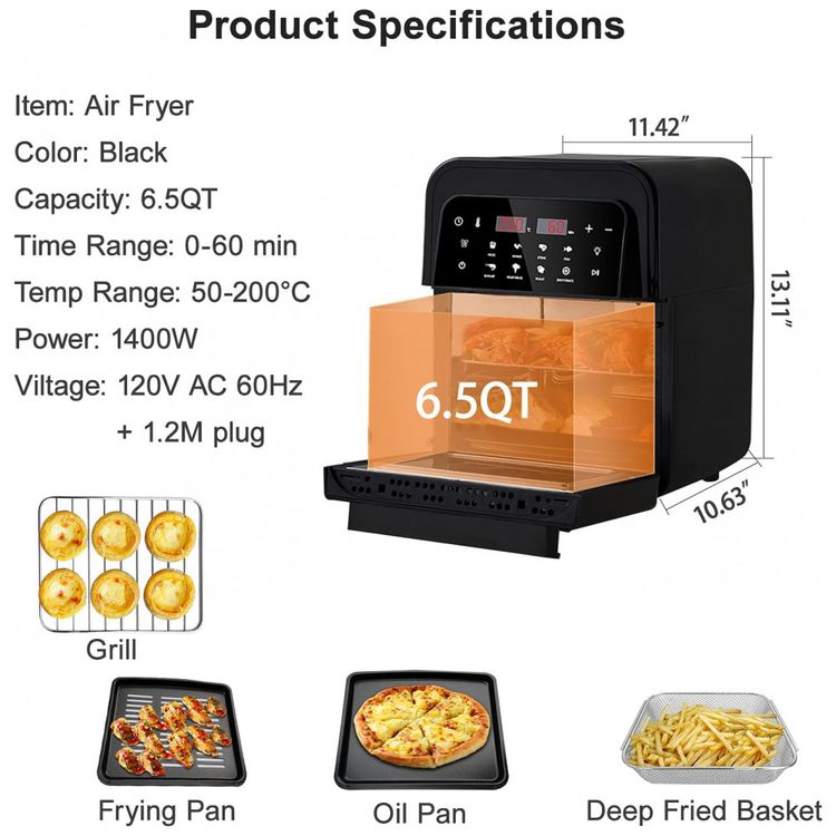 IVENY-Fritadeira-Eletrica-AirFryer-6.5L-de-Capacidade-e-foto-3