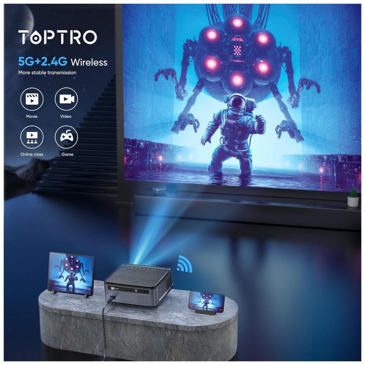 Projetor-1080P-HD-4K-9500-Lumens-com-Bluetooth-Compativel-foto-2
