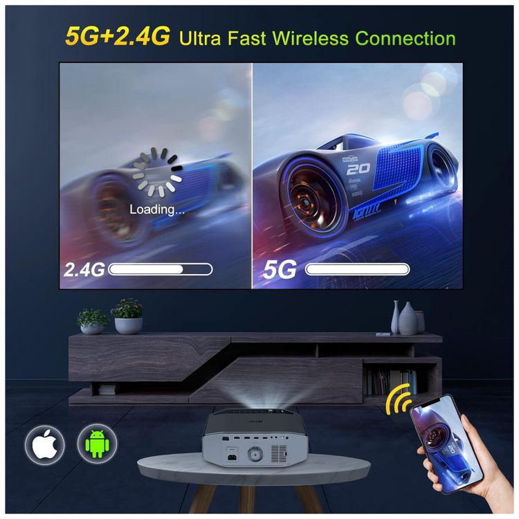 Projetor-1080P-340-Lumens-com-Wi-Fi-5G-Compativel-com-TV-foto-2