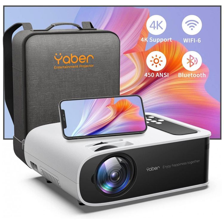 Projetor-Pro-4K-1080P-HD-450-Lumens-Projeta-250-Polegadas-foto-0