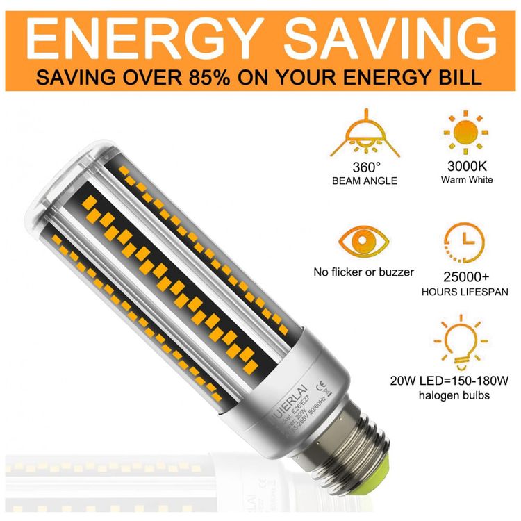 HUERLAI-Lampada-LED-E26-E27-2500-Lumens-3000K-Branca-Quente-foto-3