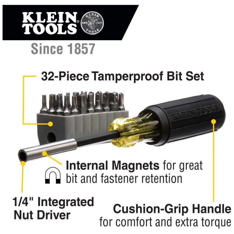 Chave-de-Fenda-Magnetica-com-Bits-Robustos-KLEIN-TOOLS-foto-1