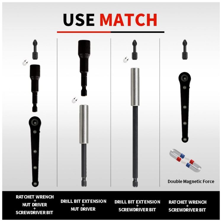 Kit-de-Chave-de-Porca-Magnetica-Pecas-com-Extensao-de-Broca-foto-3