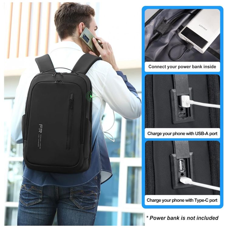Mochila-Unissex-para-Laptop-com-Porta-USB-FENRUIEN-Preto-foto-2