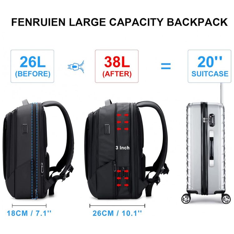 Mochila-Unissex-para-Laptop-com-Porta-USB-FENRUIEN-Preto-foto-1