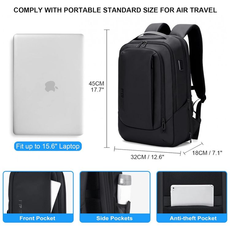 Mochila-Unissex-para-Laptop-com-Porta-USB-FENRUIEN-Preto-foto-4