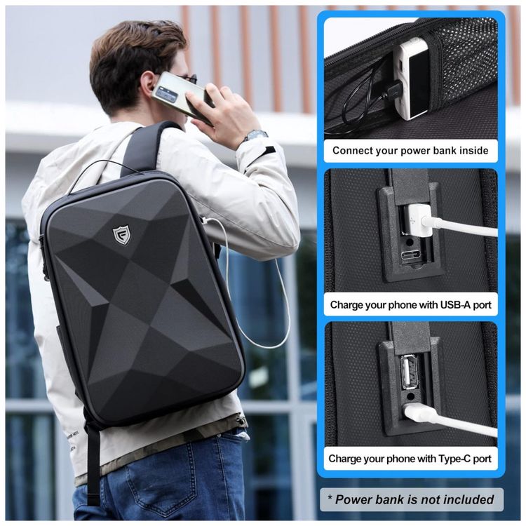Mochila-Unissex-para-Laptop-com-Porta-USB-FENRUIEN-Preto-foto-2