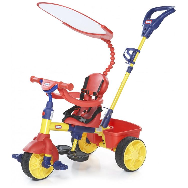 Triciclo-Reclinavel-Infantil-para-Passeio-com-Sombreiro-e-foto-1