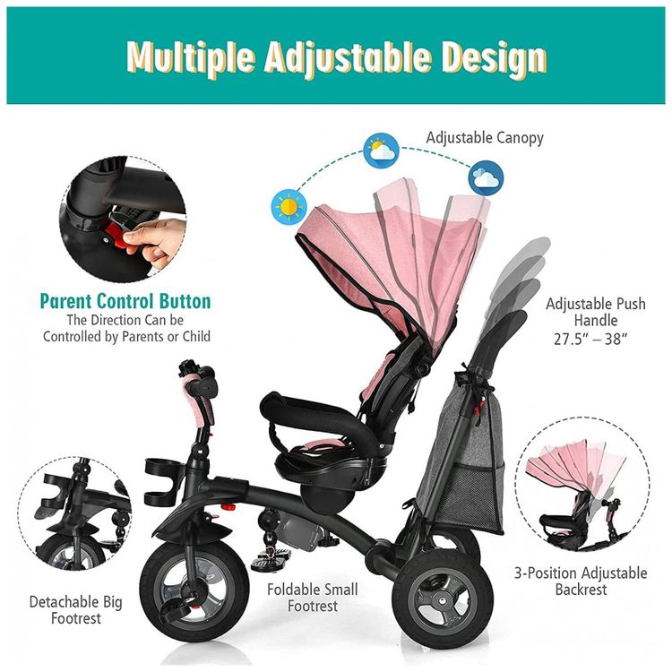 Triciclo-Infantil-para-Passeio-com-Assento-Ajustavel-7-foto-3