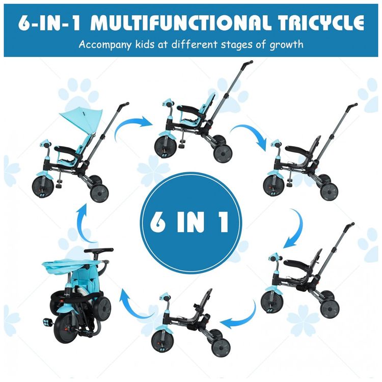 Triciclo-Infantil-para-Passeio-com-Assento-Ajustavel-6-foto-1
