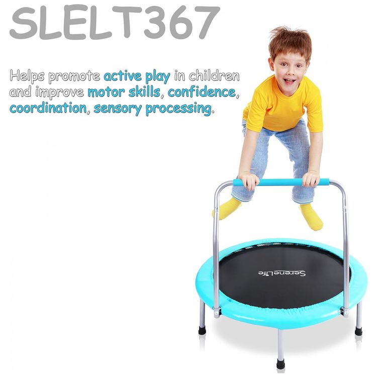 SLEL67-Cama-Elastica-Infantil-com-Corrimao-Ajustavel-para-foto-2