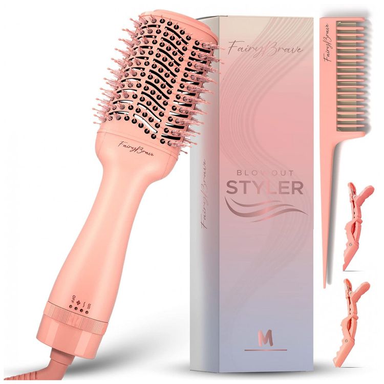Escova-Rotativa-Modeladora-1200W-110v-FAIRYBRAVE-Rosa-foto-0
