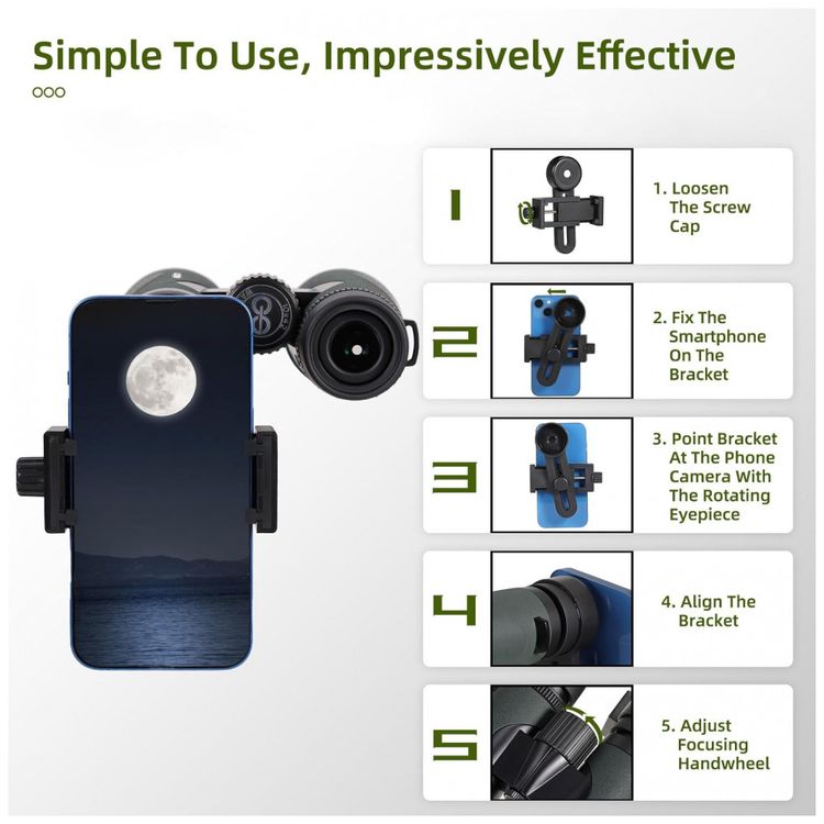 Binoculos-12x50-A-prova-d-e-Adaptador-de-Telefone-Visao-foto-5