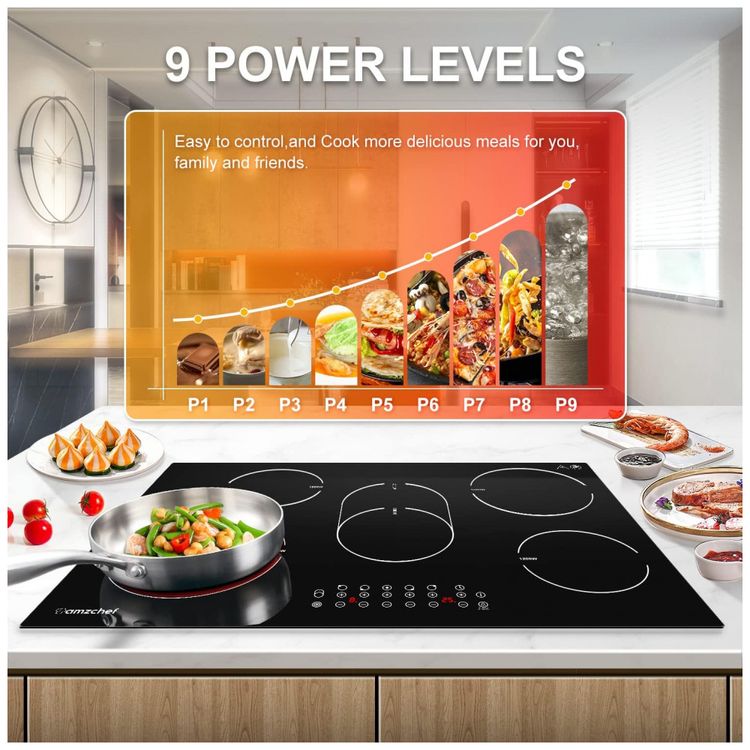 Cooktop-Eletrico-para-Embutir-Amzchef-com-5-Queimadores-e-9-foto-2