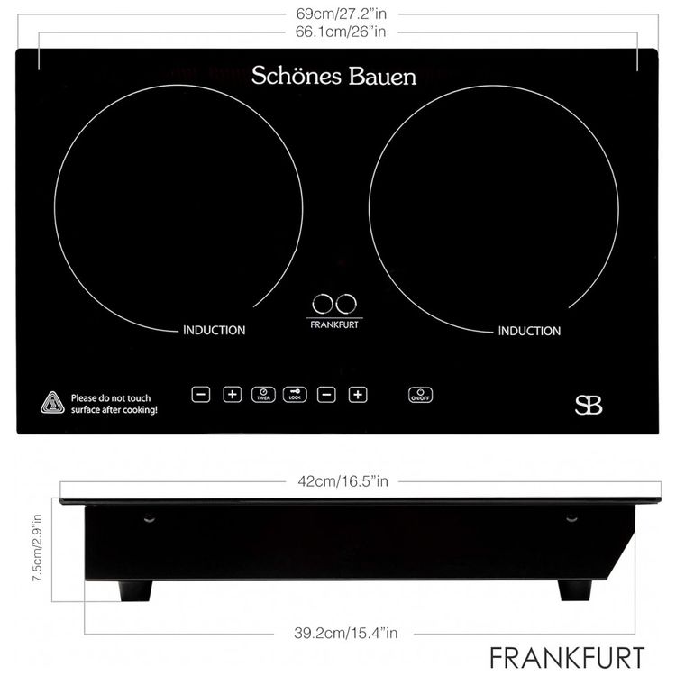 Schones-Bauen-Frankfurt-1800W-Fogao-de-Inducao-Embutida-foto-1