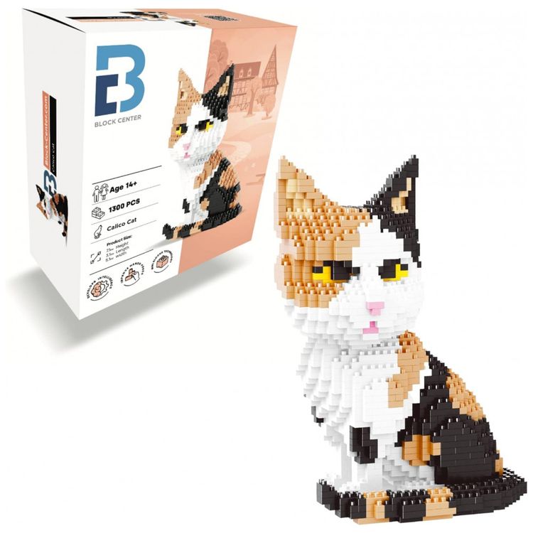 Kit-de-Construcao-Gato-3D-com-1390-Pecas-BLOCK-CENTER-foto-0