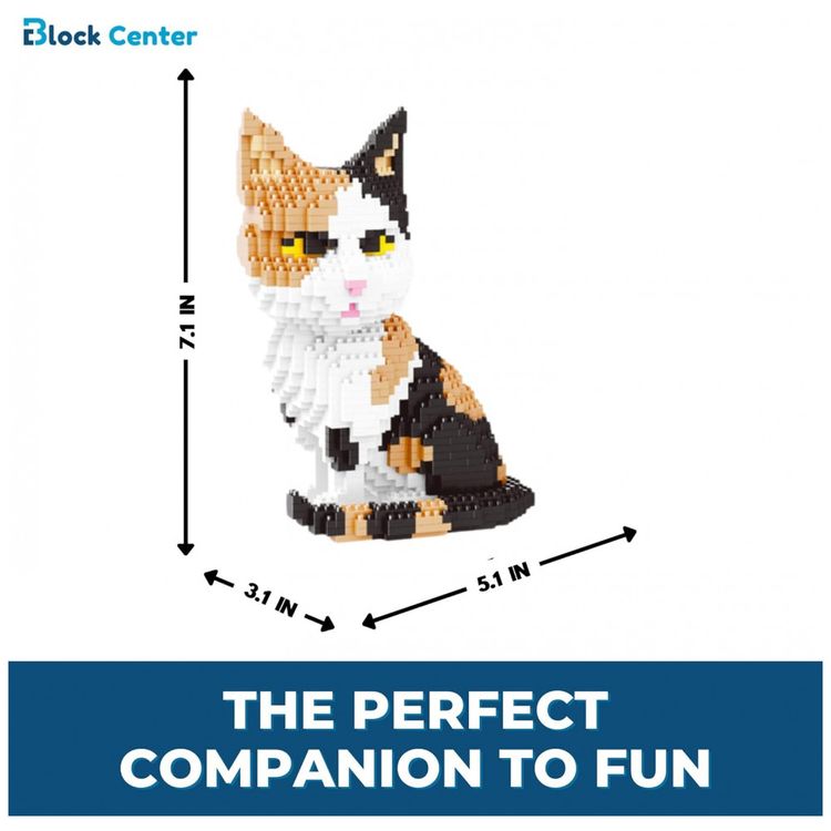 Kit-de-Construcao-Gato-3D-com-1390-Pecas-BLOCK-CENTER-foto-1