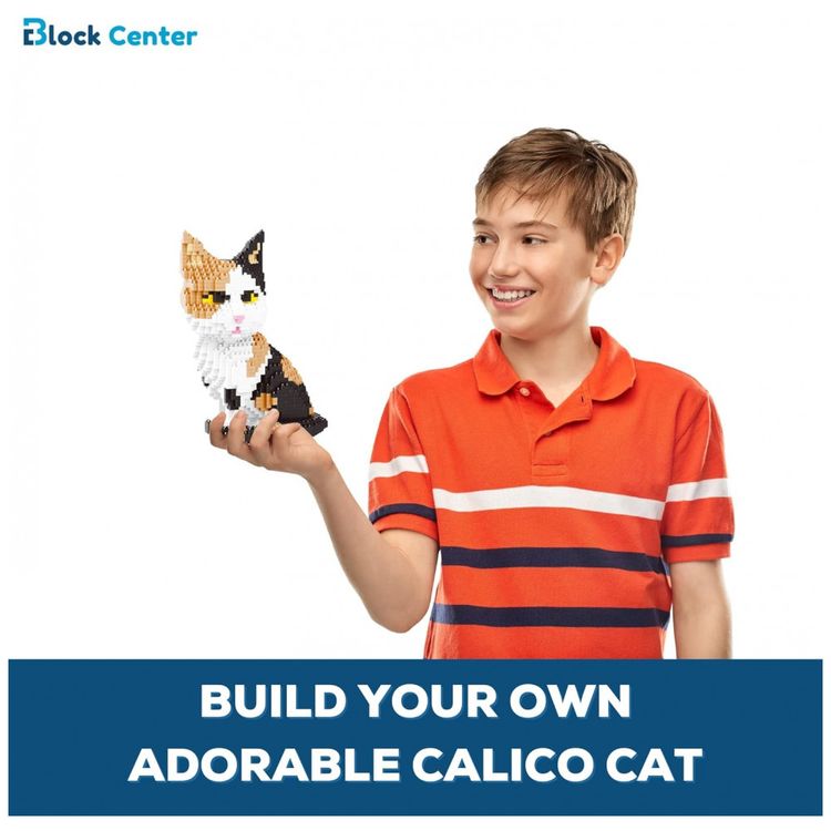 Kit-de-Construcao-Gato-3D-com-1390-Pecas-BLOCK-CENTER-foto-2