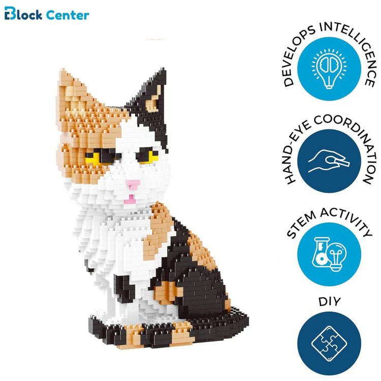 Kit-de-Construcao-Gato-3D-com-1390-Pecas-BLOCK-CENTER-foto-3