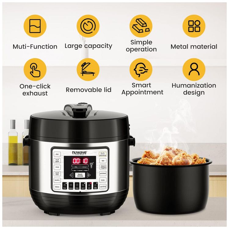 Nu-Wave-Panela-de-Pressao-Eletrica-6L-com-11-Predefinicoes-e-foto-1