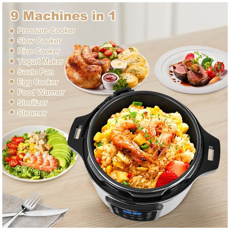 Panela-de-Pressao-Eletrica-6L-9-em-1-de-Aco-Inoxidavel-foto-1