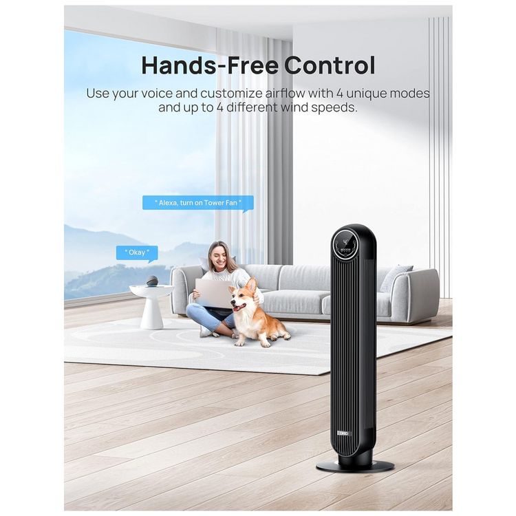 Ventilador-de-Torre-com-4-Velocidades-Controle-Remoto-Tela-foto-3