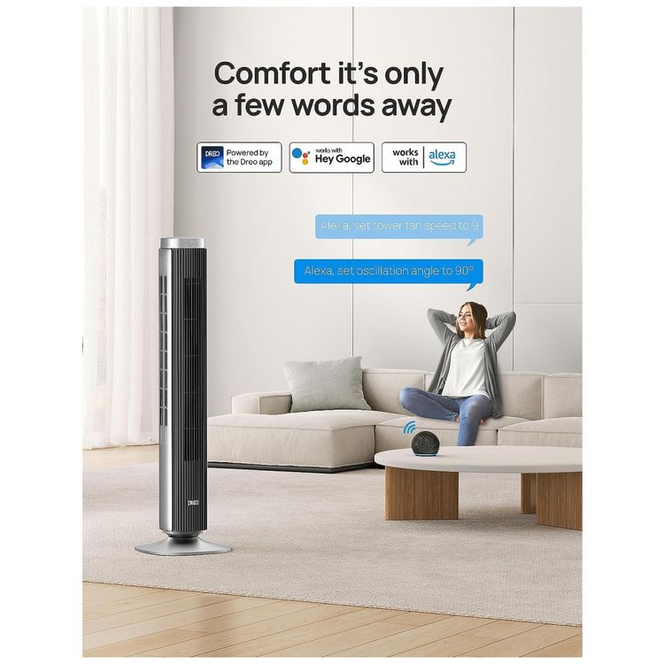 Ventilador-de-Torre-com-9-Velocidades-Controle-Remoto-Tela-foto-1