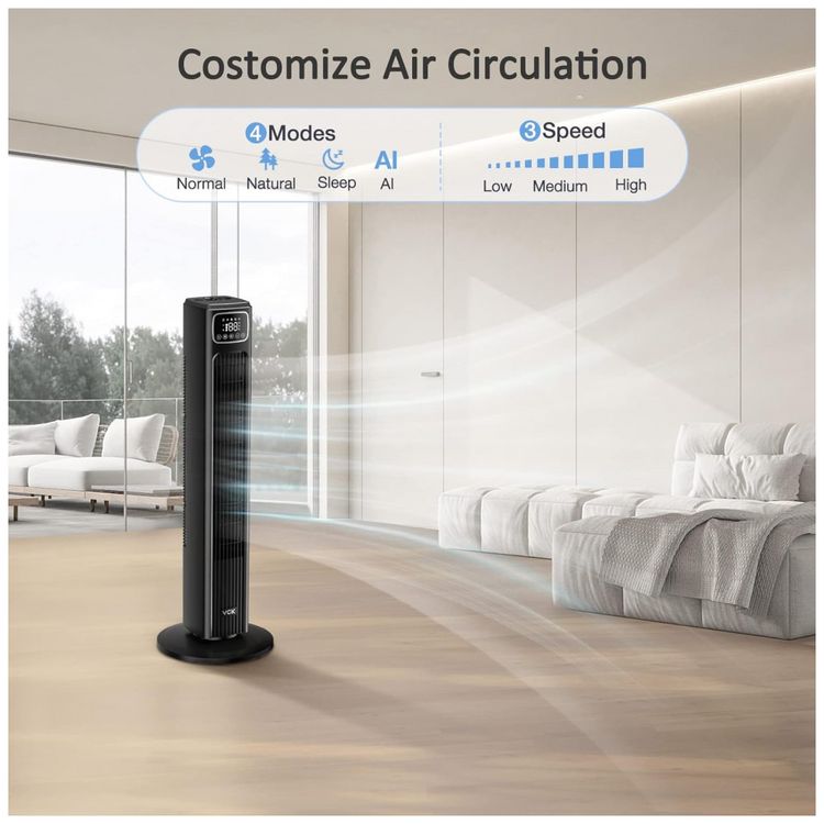 Ventilador-de-Torre-com-3-Velocidades-Controle-Remoto-Tela-foto-1