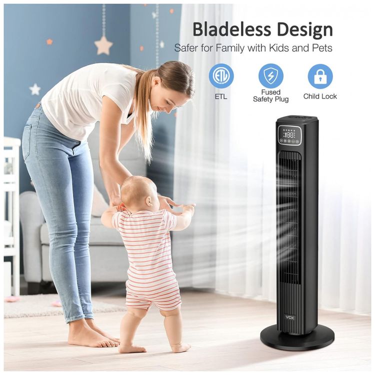 Ventilador-de-Torre-com-3-Velocidades-Controle-Remoto-Tela-foto-2