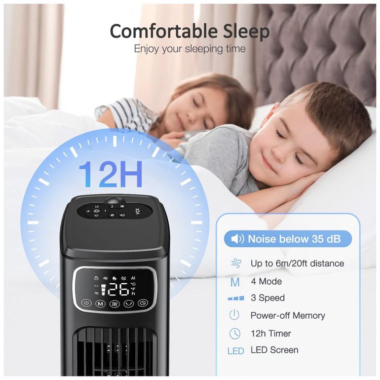 Ventilador-de-Torre-com-3-Velocidades-Controle-Remoto-Tela-foto-3