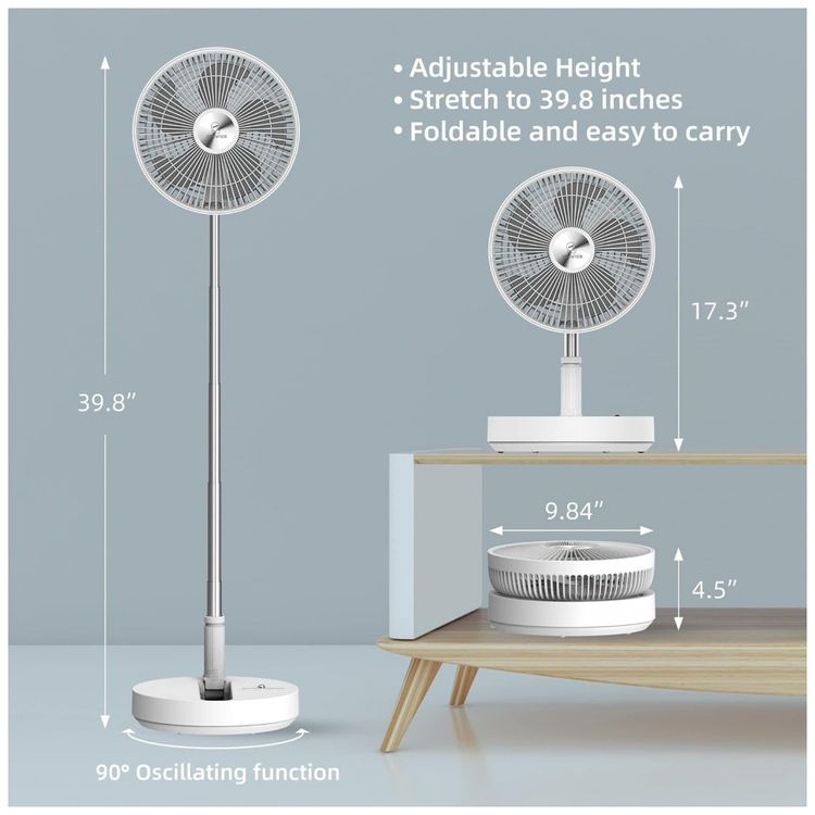 Ventilador-de-Mesa-Portatil-com-Altura-Ajustavel-Controle-foto-1