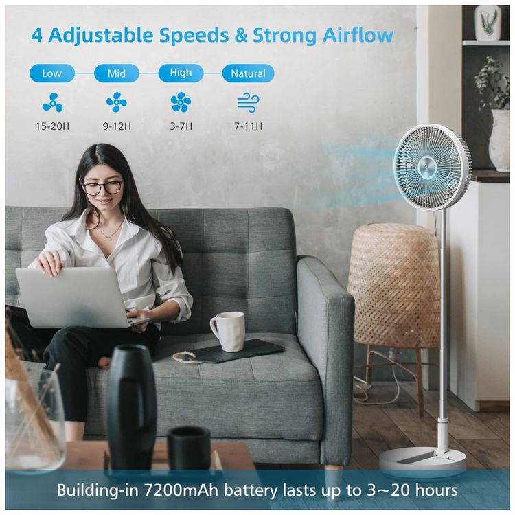 Ventilador-de-Mesa-Portatil-com-Altura-Ajustavel-Controle-foto-4