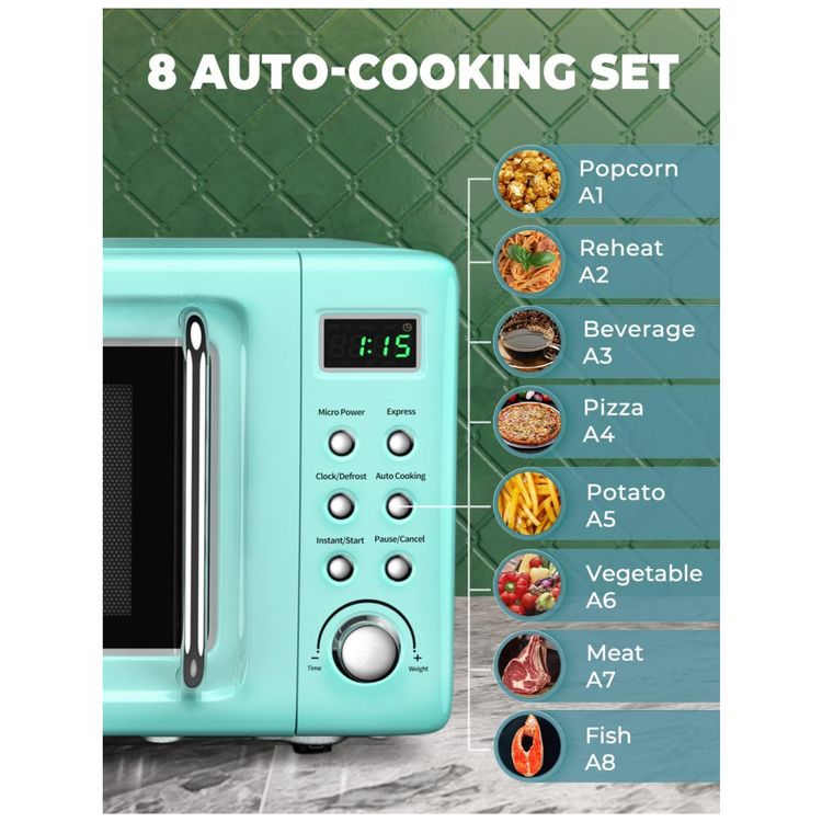 Micro-Ondas-Retro-de-Bancada-com-8-Configuracoes-700W-foto-4