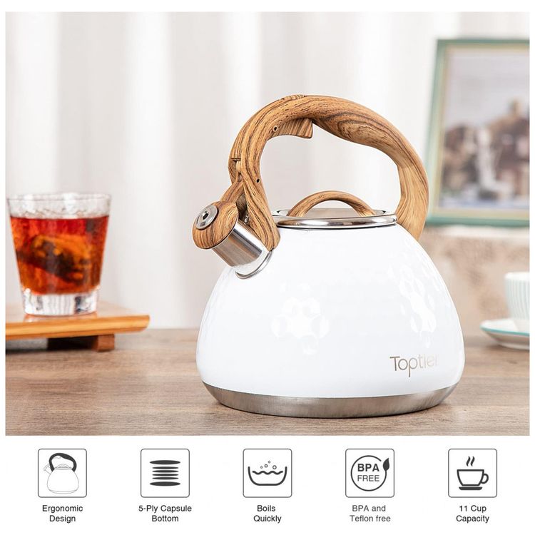 Chaleira-de-Cha-2.7L-em-Aco-Inoxidavel-com-Apito-Branca-foto-4