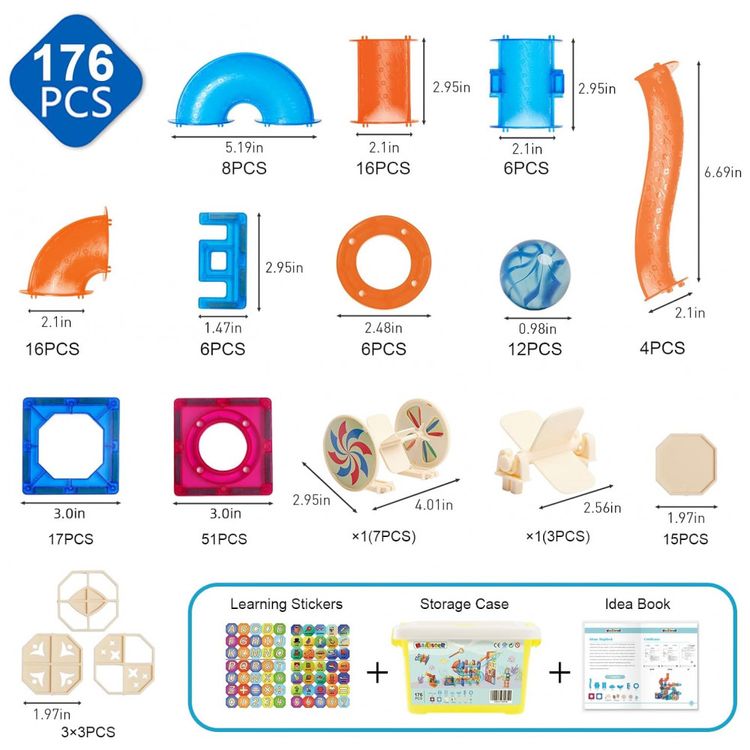 Magblock-Kit-de-Construcao-Geometrico-Educativo-176-Pecas-foto-2