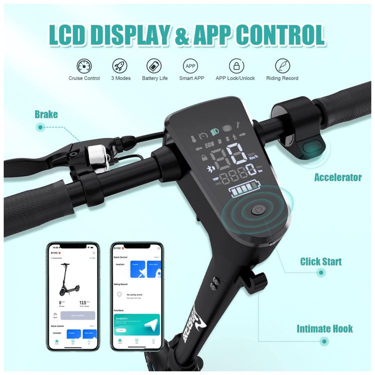 Patinete-Eletrico-Scooter-35-kmh-com-APP-para-ate-70-kg-e-foto-1