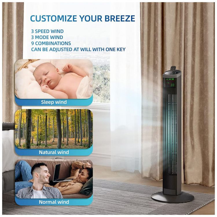 Ventilador-de-Torre-com-3-Velocidades-Controle-Remoto-e-foto-2