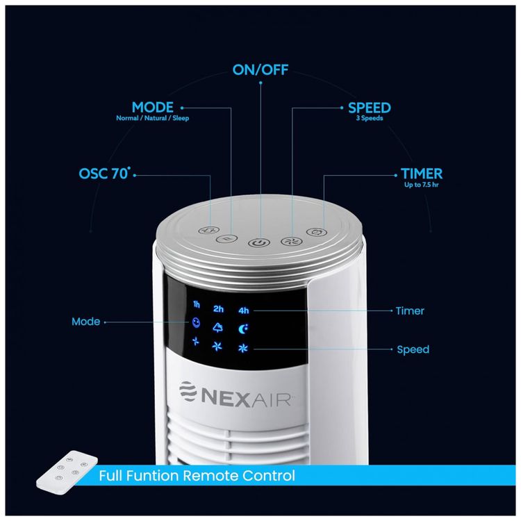 Ventilador-de-Torre-com-3-Velocidades-Controle-Remoto-Tela-foto-5