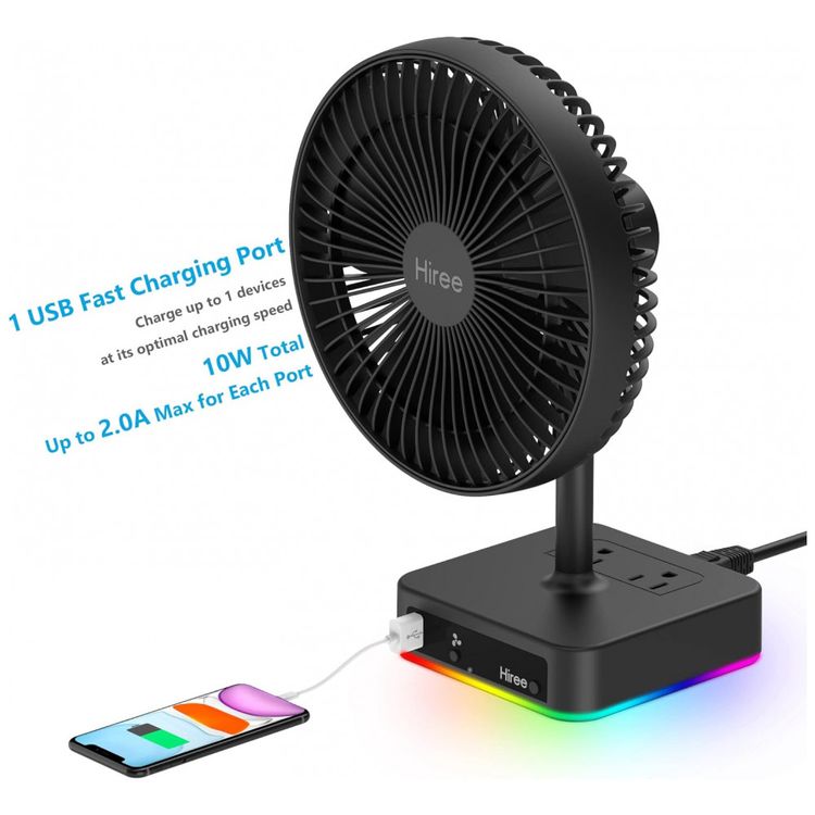 Ventilador-de-Mesa-com-3-Velocidades-Porta-Carregamento-foto-2