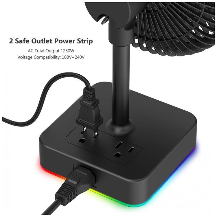 Ventilador-de-Mesa-com-3-Velocidades-Porta-Carregamento-foto-3