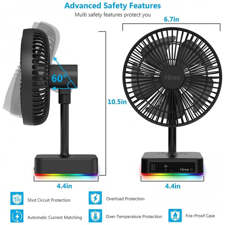 Ventilador-de-Mesa-com-3-Velocidades-Porta-Carregamento-foto-5