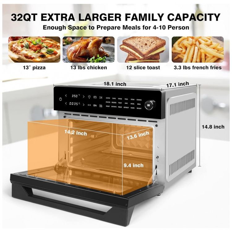 Forno-Eletrico-de-Bancada-32L-18-em-1-com-Painel-Digital-foto-2